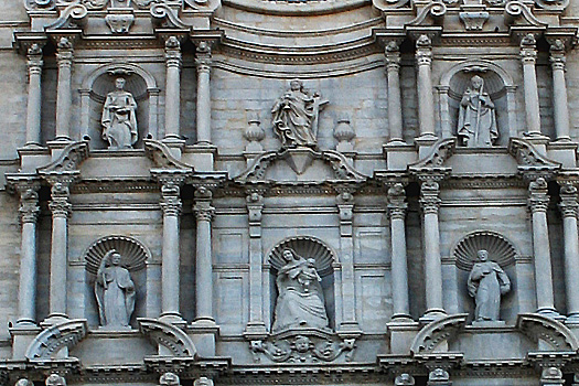 The Baroque facade of the Catedral on Plaça de Catedral, Girona